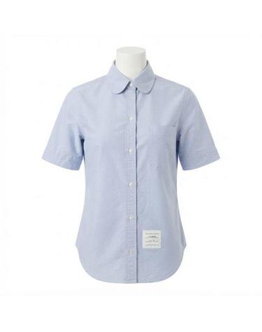 톰브라운 26FW 옥스포드 라운드 칼라 반팔 셔츠 FLL206A F0313 480
