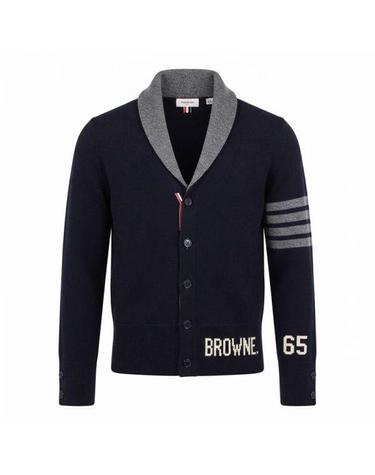톰브라운 26FW 65 인타르시아 울 가디건 자켓 네이비 MKJ146B Y1047 415