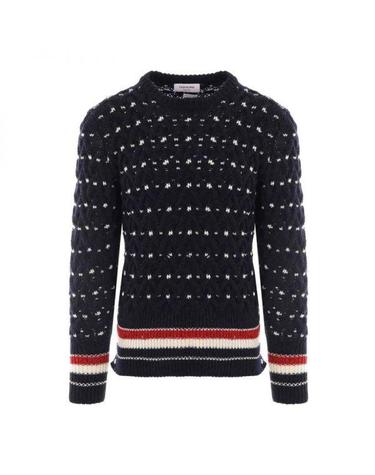 톰브라운 THOM BROWNE 톰브라운 도니골 케이블 클래식 니트 MKA510B Y1506 415
