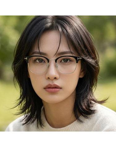 톰포드 블루라이트차단 안경테 TF6001KB 005 블랙 실버 하금테 이동욱 덱스 착용 명품 아시안핏 사각