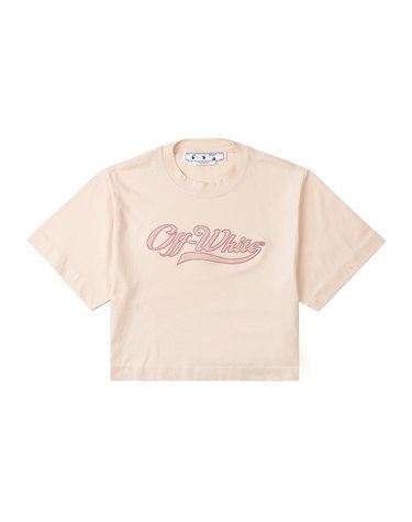 오프화이트여성 베이스볼 로소 크롭 티셔츠 OWAA090S23JER0043132