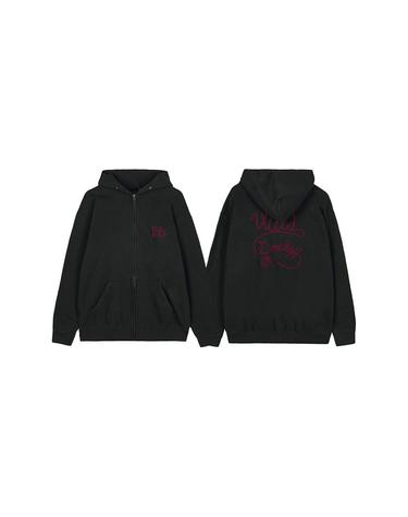 와일드 동키FW25 공용 체인 로고 집드 후디 FCZ CHAIN LOGO BLACK