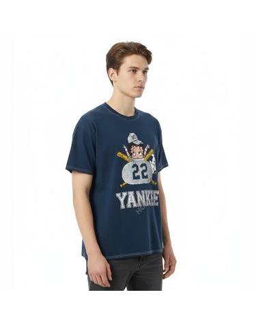와일드동키 YANKEE DYED NAVY BLUE 그래픽 프린팅 티셔츠