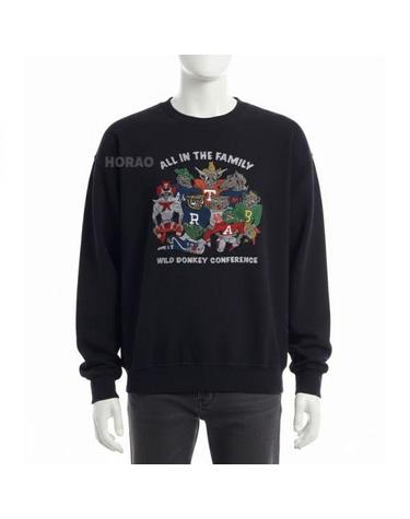 와일드동키 26 FAMILY CREWNECK BLACK 패밀리 크루넥 스웨트셔츠