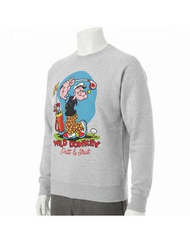 와일드동키 26FW POP S윙 RAGLAN SLEEVES CREWNECK HEATHERGREY 팝 스윙 래글런 슬리브 크루넥 맨투맨