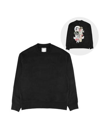 우영미 W253TS25 723B 3D 시티 그래픽 스웨트셔츠 블랙