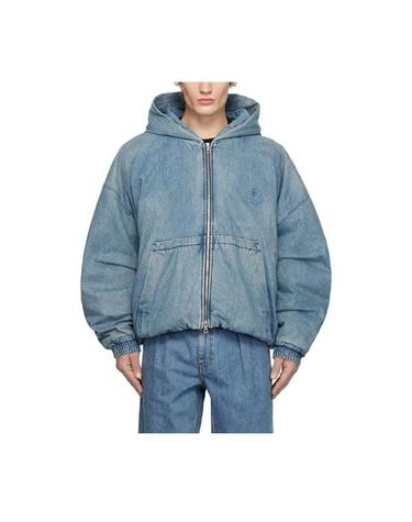 우영미 블루 데님 후드 점퍼 W243JP26987L
