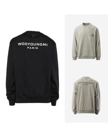 우영미 긴팔티 남성용 백로고 스웨트셔츠 티셔츠 W243TS27