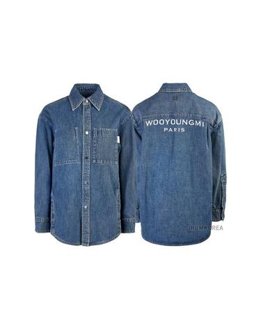 WOOYOUNGMIFW24 여성 데님 백로고 셔츠 M243SH17 983L