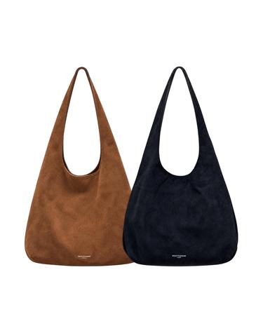 우영미 스웨이드 호보백 블랙 카멜 W263BA06664B