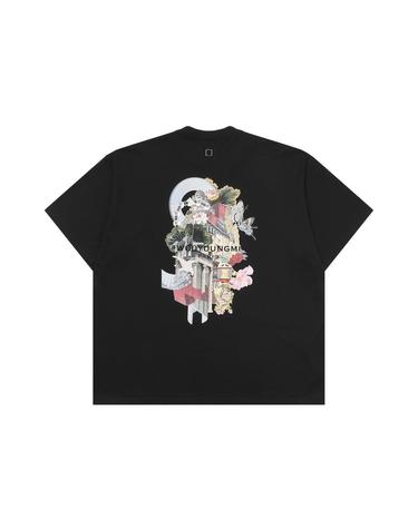 우영미 시티 그래픽 티셔츠 블랙 25FW