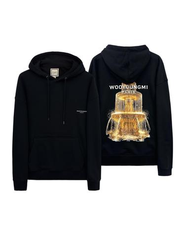 26FW 우영미 분수 그래픽 후드 티셔츠 W263TS35742B