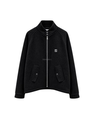 우영미 블랙 울 알파카 집업 자켓 W263JP06943B