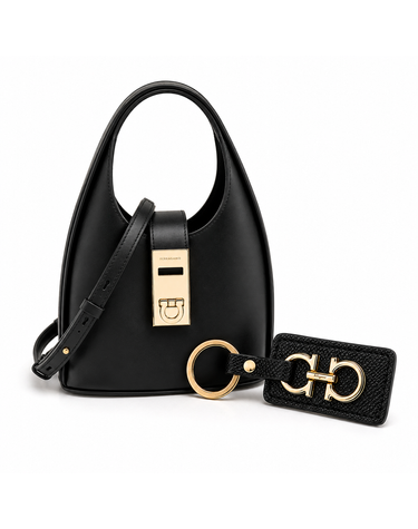 페라가모 간치니 버클 미니 호보백ampampampampamp키링 세트 213978 22E014 NERO
