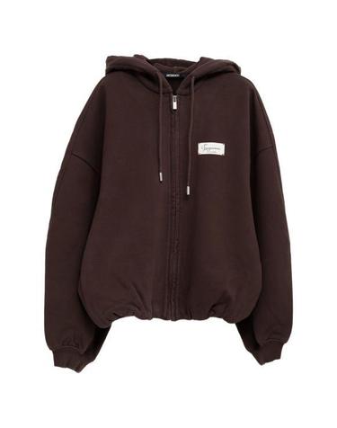 26FW 자크뮈스 후드 티셔츠 HOU00314AJ00325 881 DARK BROWN DOM