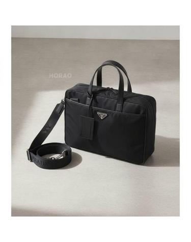 프라다 26FW 리나일론 및 사피아노 가죽 브리프케이스 2VE029 2DMH F0002