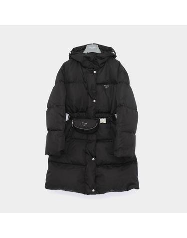 프라다 26FW 삼각로고 리나일론 포켓 벨티드 후드 롱패딩 여성 자켓 29Y395 1WQ8 F0002