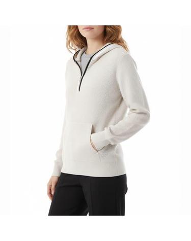 지포어 WAFFLE STITCH MERINO WOOL HOODED QUARTER ZIP SWEATER G4LF23S603ASTNH 여성 와플 스티치 메리노 울 후드 쿼터 지