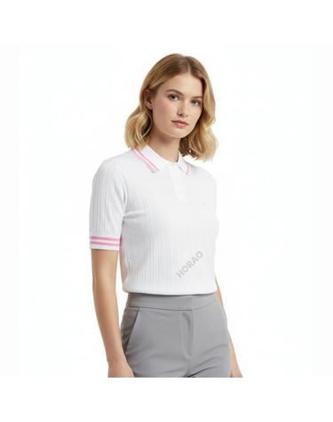 지포어 CONTRAST STRIPE COTTON BLEND RIBBED KNIT POLO GLS000005SNO 여성 콘트라스트 스트라이프 코튼 블랜드 리브 니트 폴로
