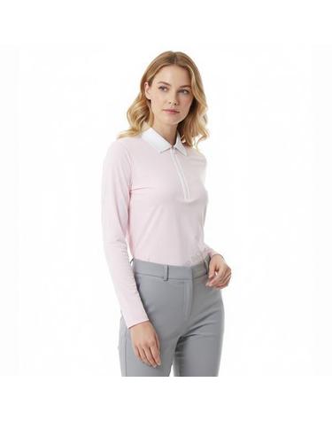 지포어 SILKY TECH NYLON QUARTER ZIP POLO GLP000001BLUSH 여성 실키 테크 나일론 쿼터 짚 폴로