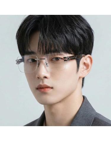 필립플레인 안경테 VPP086 0568 명품 티타늄 사각 무테 남자 여자