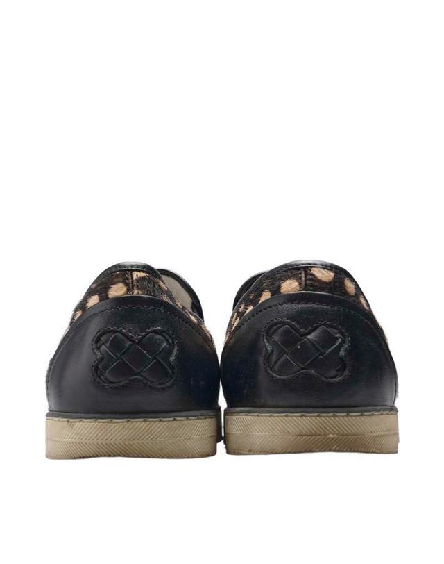 보테가 베네타 [중고명품] [중고명품] 보테가 베네타 255mm 블랙 베이지 도트 슬립온 BLACK 착용컷