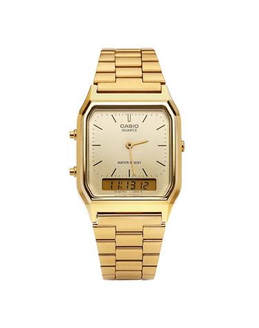 카시오남녀공용 Analog Digital Square 메탈 손목 시계AQ 230GA 9DHDF