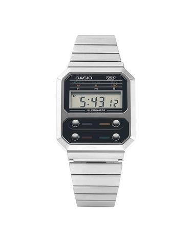 카시오남녀공용 Digital Square 메탈 손목 시계A100WE 1ADF