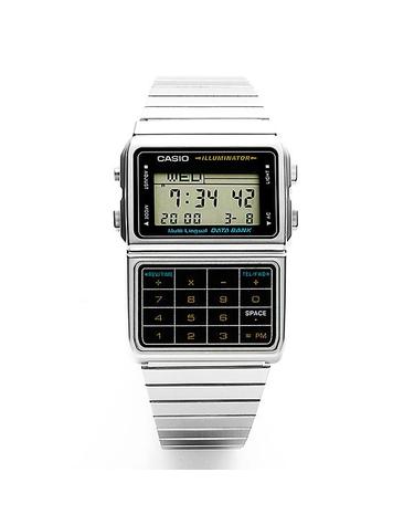 카시오남녀공용 Databank Digital Square 메탈 손목 시계DBC 611 1DF