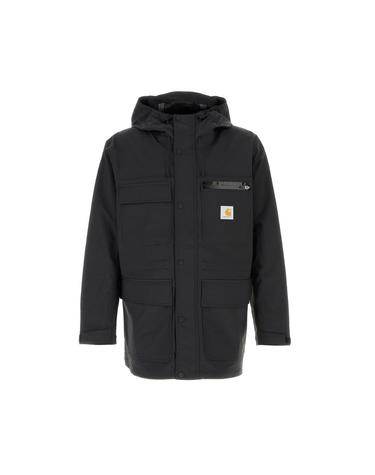 25FW 바우든 로고 패치 후드 자켓 블랙 I035246 00EXX