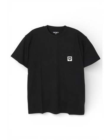 칼하트 WIP 포켓 하트 반팔 티셔츠 블랙 I032128 00EXX