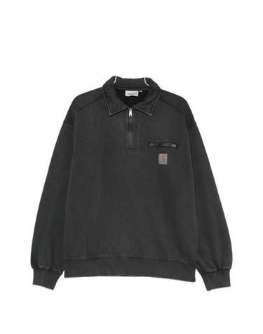 26SS 칼하트 WIP 하프 집 디트로이트 스웨트셔츠 I036350 8906 BLACKSTONE WASHED DOM