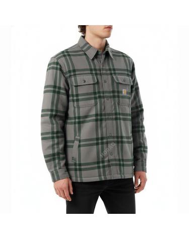 칼하트 Relaxed Fit Flannel SherpaLined Shirt Jac 106354E82 릴랙스 핏 플란넬 셰르파 라인드 셔츠 자켓