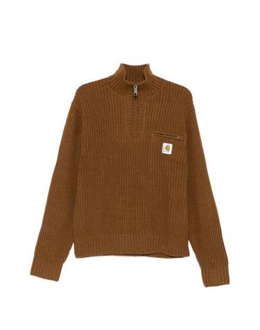 26FW 칼하트 WIP 디트로이트 하프 집 스웨터 I035398 3TGXX WIP H BROWN DOM