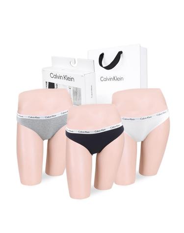 캘빈클라인 언더웨어 여자속옷 비키니 삼각팬티 3장세트쇼핑백 QD3588999