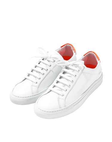 [커먼프로젝트(3893 3080 WHITE ORANGE) 여성 레트로 로우 스니커즈
