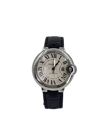 [중고명품] 까르띠에 발롱블루 스틸 가죽 시계 33mm W6920085 5106