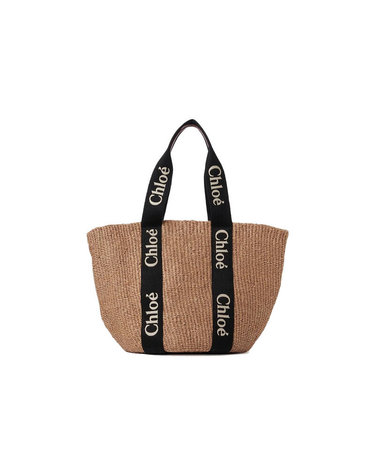 [명품] 끌로에 26FW 로고 스트랩 우디 라지 바스켓백 베이지블랙 CHC23AS380L18 915
