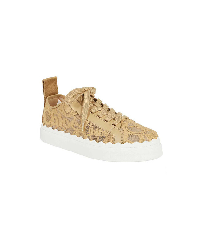 끌로에 [명품] 끌로에 26SS LAUREN 레이스 스니커즈 비스코티베이지 CHC19U108D2 268 착용컷