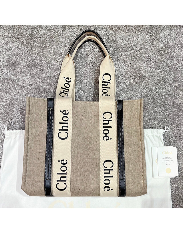 끌로에 [명품] 24FW 끌로에 WOODY 우디 미디엄 토트백 스크래치 CHC22AS383I26 91J 그레이 착용컷