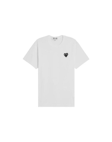 [명품] 꼼데가르송 26SS 여성 블랙 하트 비즈 로고 티셔츠 화이트 AX T801 051 1