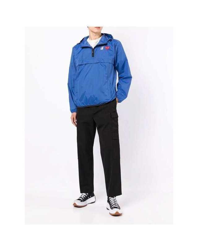 꼼데가르송 [명품] 꼼데가르송 X 까웨 아노락 자켓 AZ J502 051 2 블루 착용컷