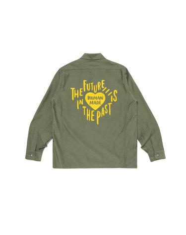 휴먼메이드 오픈 칼라 셔츠 그린 올리브 카키 2XL HM27SH013