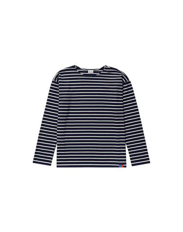 모던 롱 스트라이프 티셔츠 네이비크림 ML01 NAVYCREAM