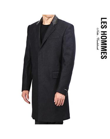 레스옴므 LHB100S LB100C 8990 레더 스터드 카라 클래식 코트