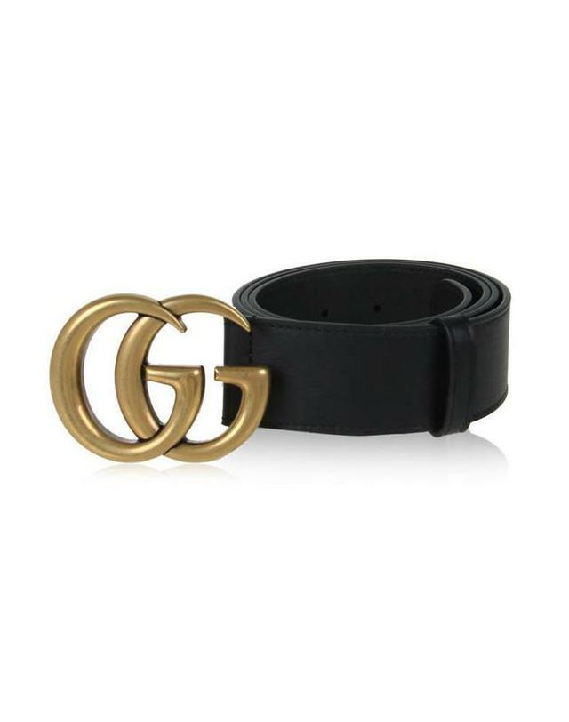 GUCCI, 구찌 leather belt with double g 