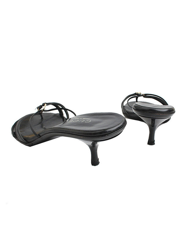 구찌 [중고명품] 구찌 블랙 조리 뮬 36 12 BLACK 착용컷