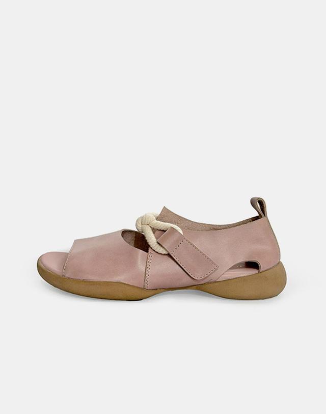 엘노어 사하란(Saharan - Pink) 여자 여름 샌들 가죽 오픈토 플랫 핑크 착용컷