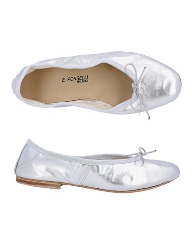 포셀리 플랫슈즈 BALLET LEATHER FLAT 95 SILVER 발렛 레더 플랫 95 여성플랫슈즈