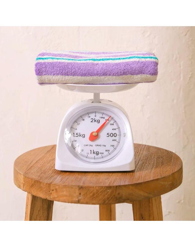 멜포니 멜포니 뱀부타올 200g 스트라이프 바이올렛 5장 묶음 16종 타올 빠른 흡수 고품질 오코텍스 죽사 뱀부얀 수건 타월 집들이선물 착용컷